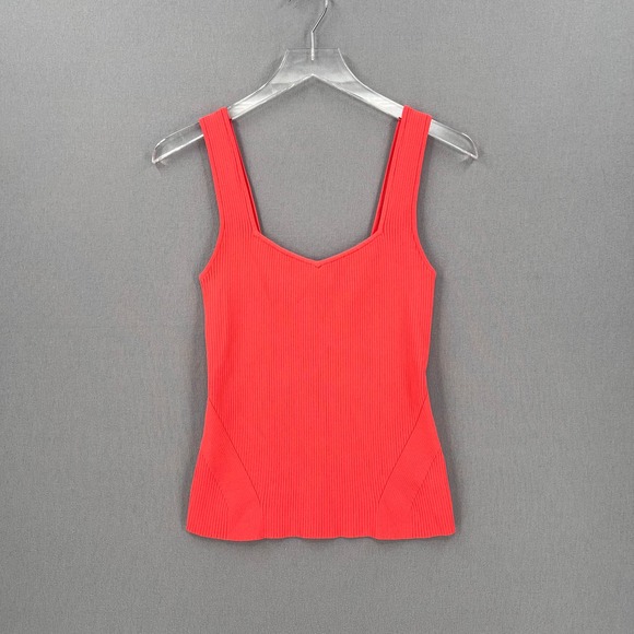 RAG & BONE Top Womens Medium Coral Orange Asher Tank Stretch Knit Shirt - Picture 5 of 15